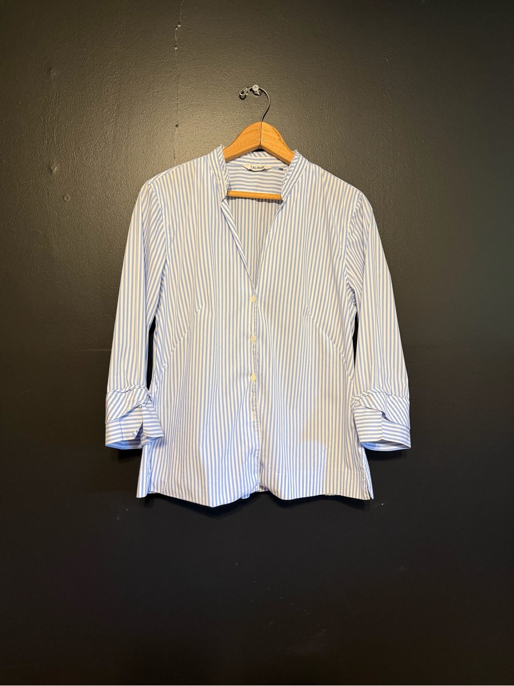 Caliban Amy Classic Blouse in Blue Stripe
